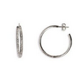 Inside Out Hoop Earrings - Rhodium Plating (Medium)